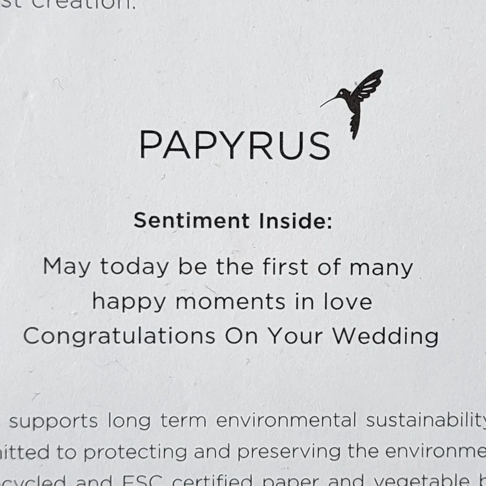 Papyrus wedding greeting